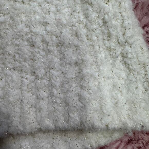 Y2k Wool Blend moda international cream off the shoulder sweater - Picture 6 of 8